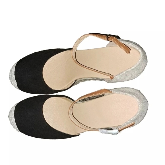 Unbranded Black Tan Wedge Women's Size 10 SB6#7 - Picture 3 of 7